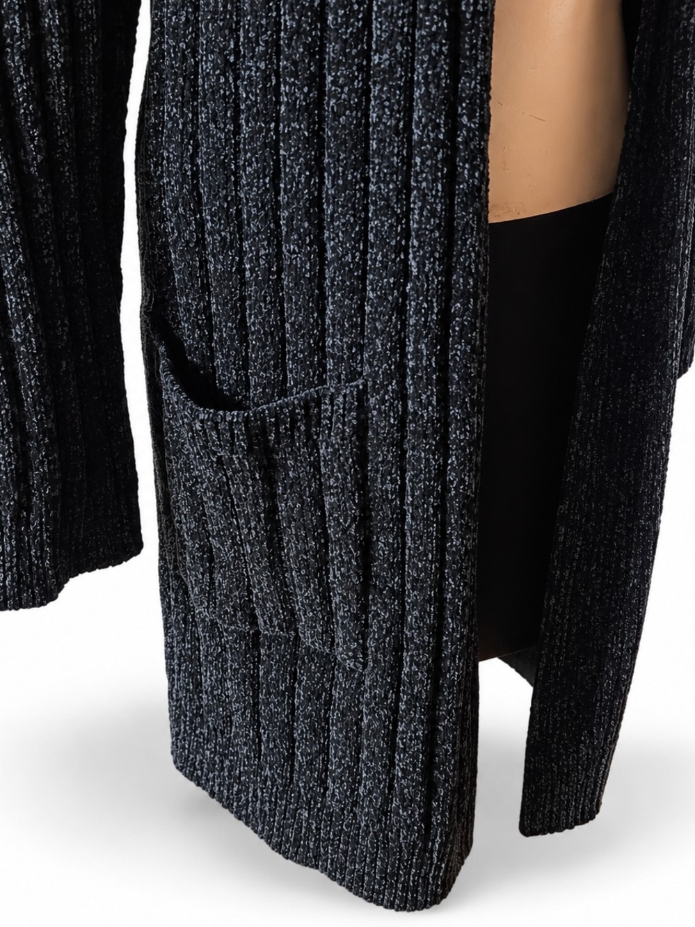 Matty M Ribbed Open Plush Robe Cardigan - Women's Size, Medium. - Picture 7 of 8